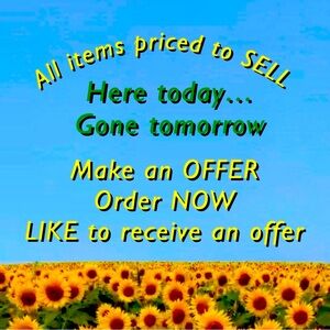 Items sell quickly - PRICED TO SELL - Don't hesitate - ORDER now, Make an OFFER